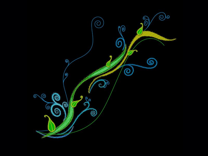 colorful floral embroidery design