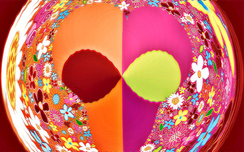 colorful floral fractal sphere