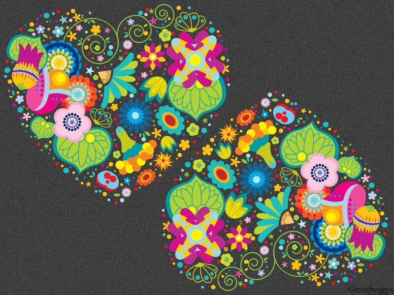 Colorful Floral Heart