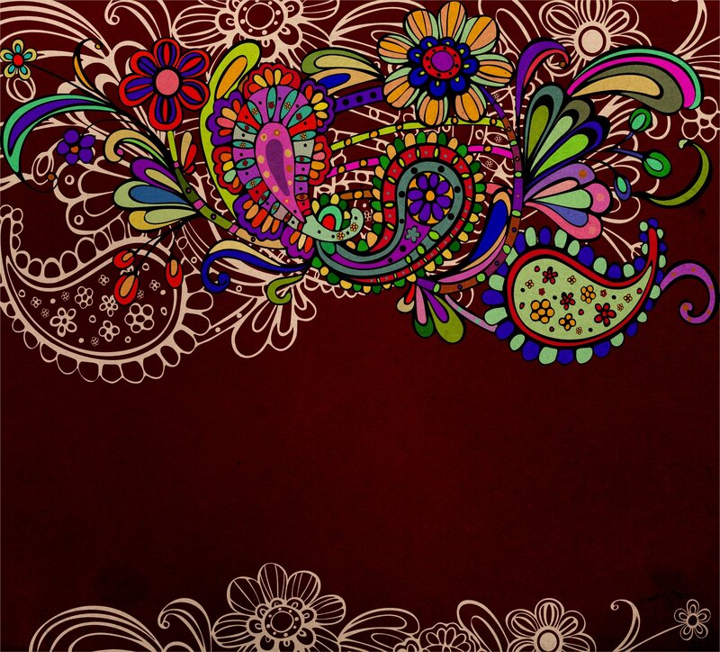 colorful floral paisley design
