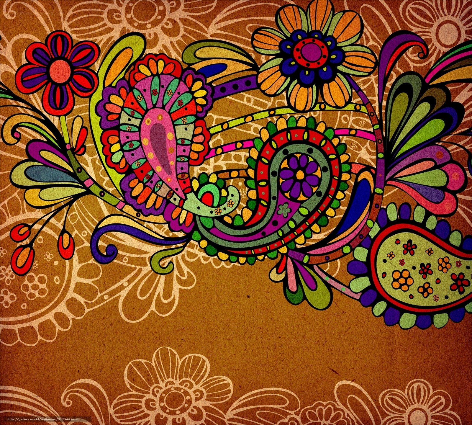 colorful floral paisley design