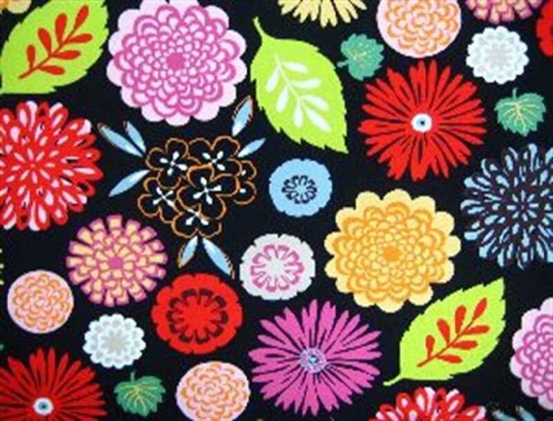 Colorful Floral Pattern — Black, Vibrant