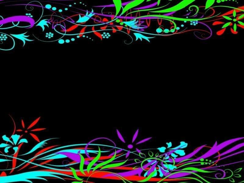 Colorful Floral Pattern — Black, Vibrant, Vector Art, Flowers