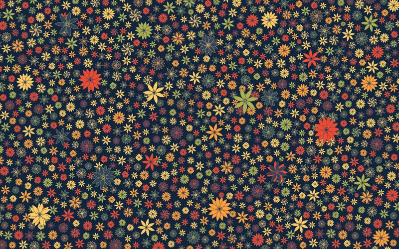 Colorful Floral Pattern — Blue
