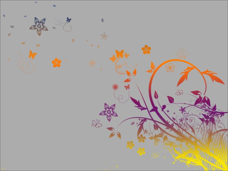 Colorful Floral Pattern — Gray