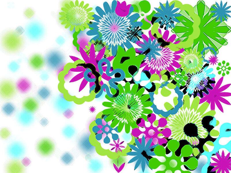 Colorful Floral Pattern — Green, Vibrant