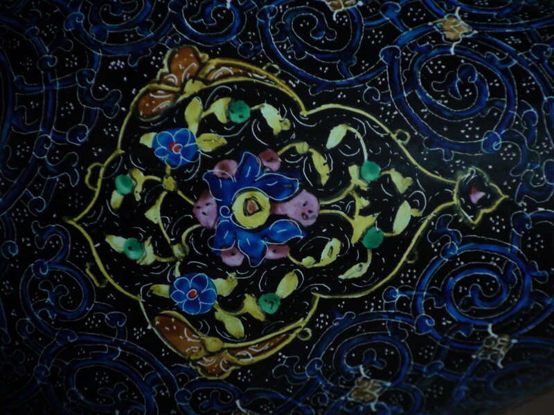 colorful floral pattern on dark background