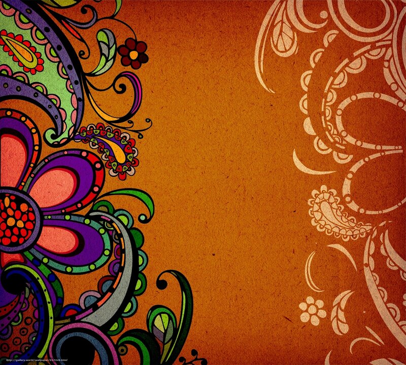 Colorful Floral Pattern — Orange, Ornate