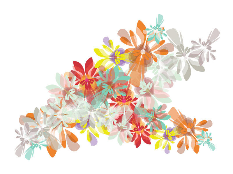 Colorful Floral Pattern — Orange