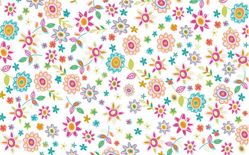 Colorful Floral Pattern — Pink, Cheerful