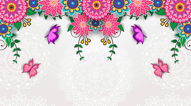 Colorful Floral Pattern — Pink, Playful, Vector Art