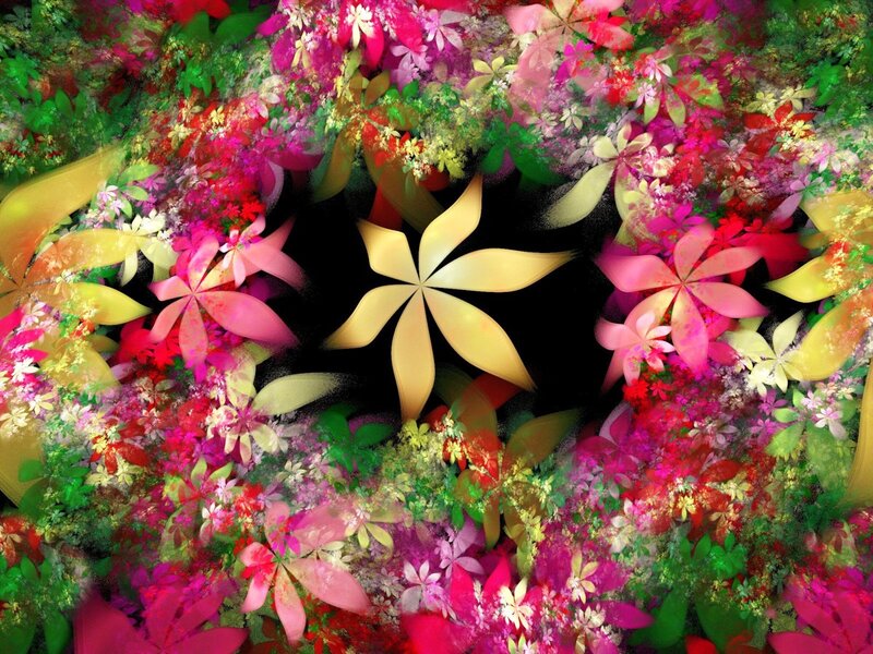 Colorful Floral Pattern — Pink, Vibrant, Digital Art, Flowers