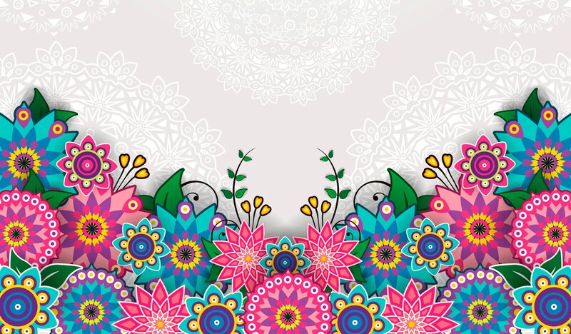 Colorful Floral Pattern — Pink, Vibrant, Vector Art