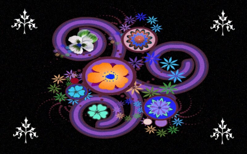Colorful Floral Pattern — Purple