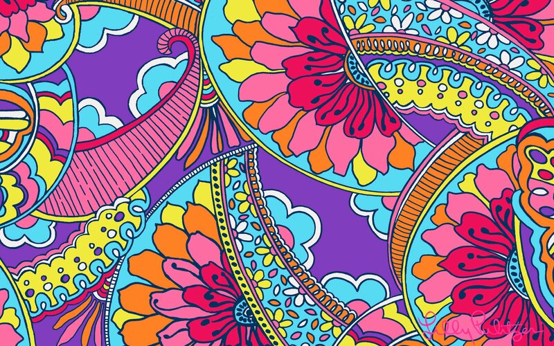 Colorful Floral Pattern — Purple, Vibrant, Playful