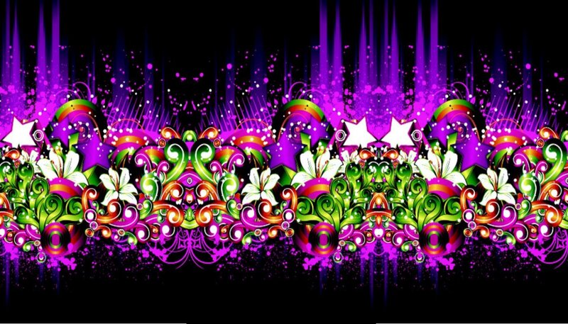Colorful Floral Pattern — Purple, Vibrant