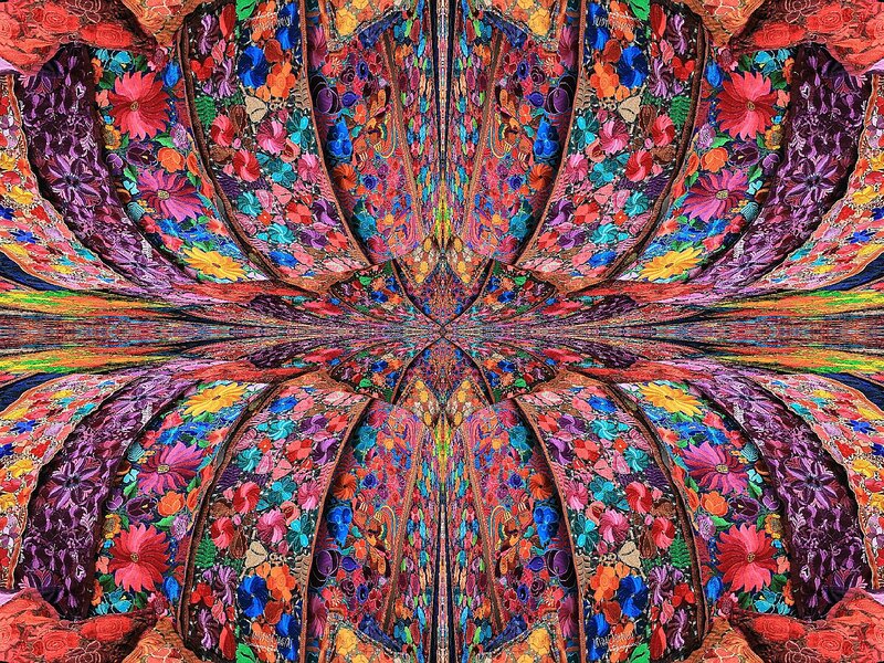 Colorful Floral Pattern — Red, Vibrant, Digital Art