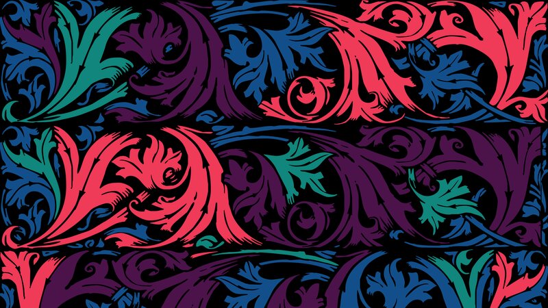 Colorful Floral Pattern — Red, Vibrant, Vector Art