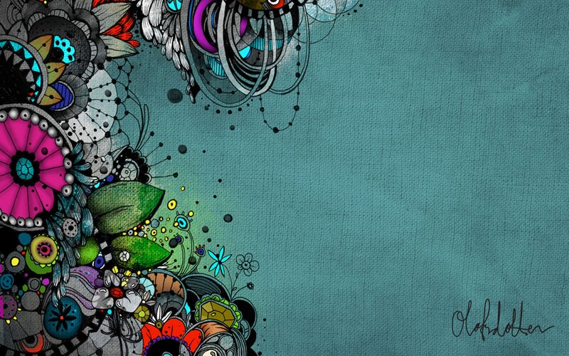 Colorful Floral Pattern — Teal