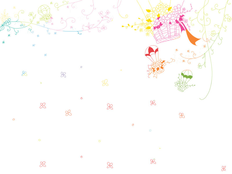 colorful floral pattern with hot air balloons