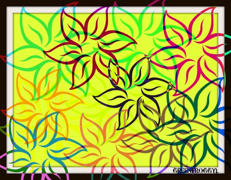 Colorful Floral Pattern — Yellow, Vibrant, Digital Art, Flowers