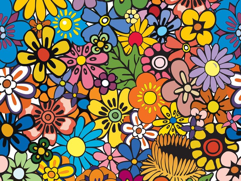 Colorful Floral Pattern — Yellow, Vibrant, Illustration