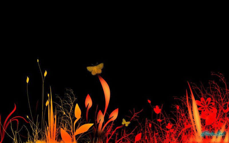 colorful floral silhouette