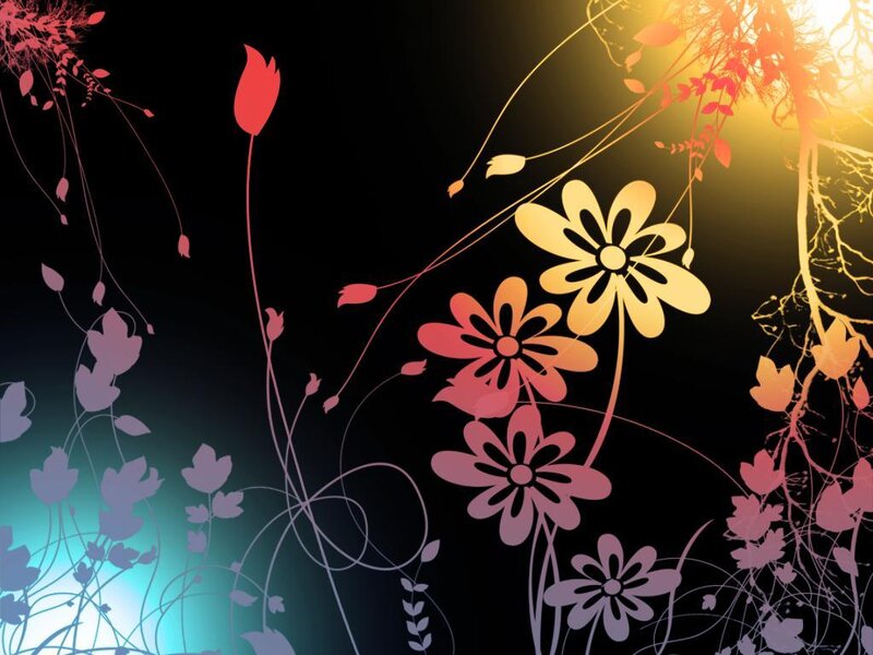 Colorful Floral Silhouettes