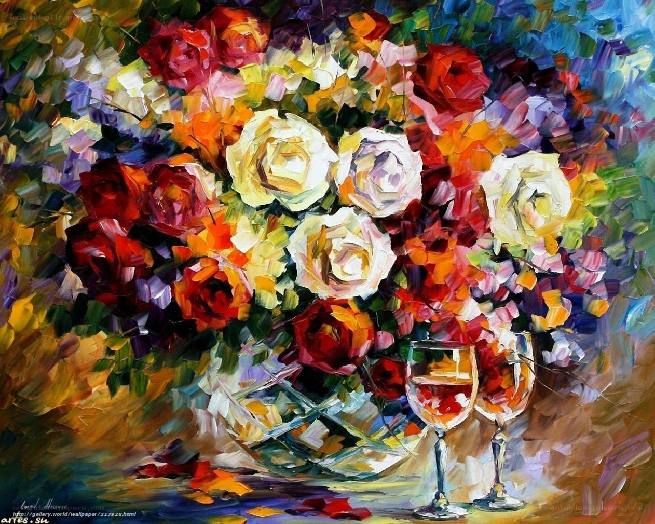 Colorful floral still life