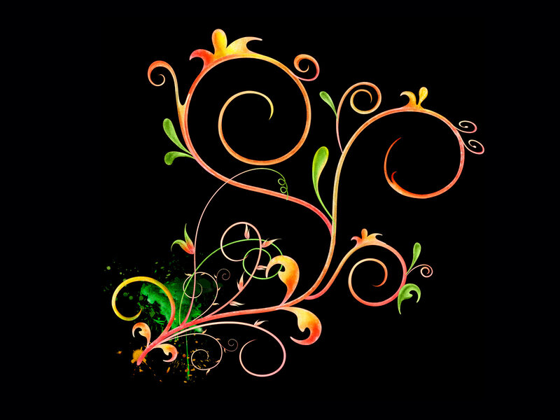 colorful floral swirl design