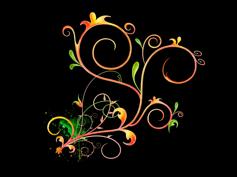 colorful floral swirl design