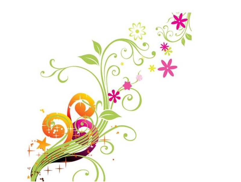 colorful floral swirl design