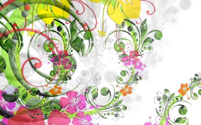 Colorful Floral Swirls — Green