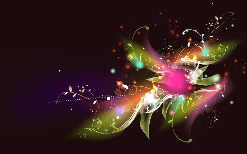 Colorful Floral Swirls — Purple