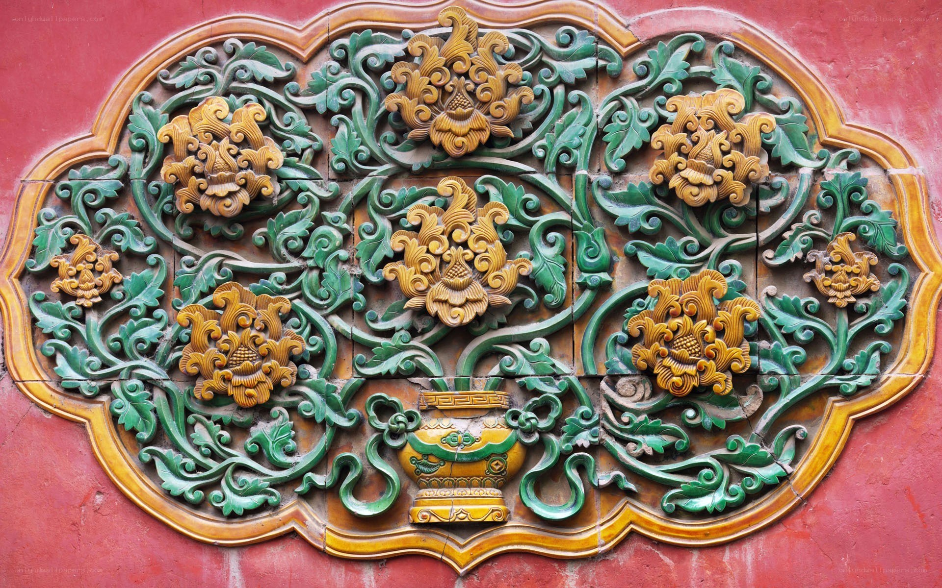 colorful floral tile mural