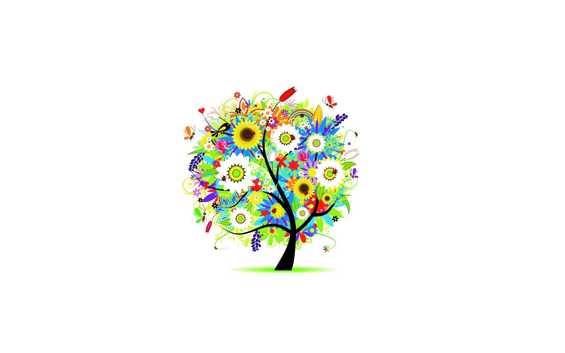 colorful floral tree illustration