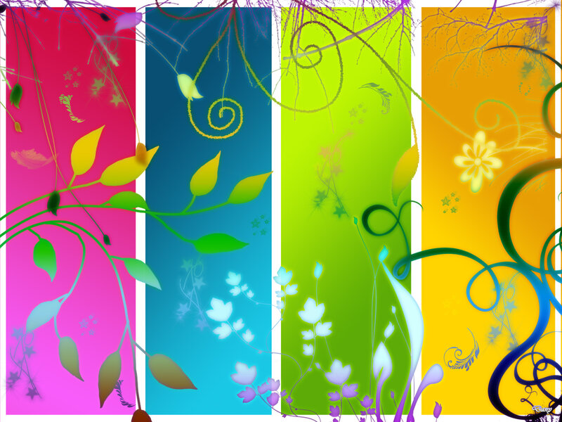 Colorful Floral Vines — Pink
