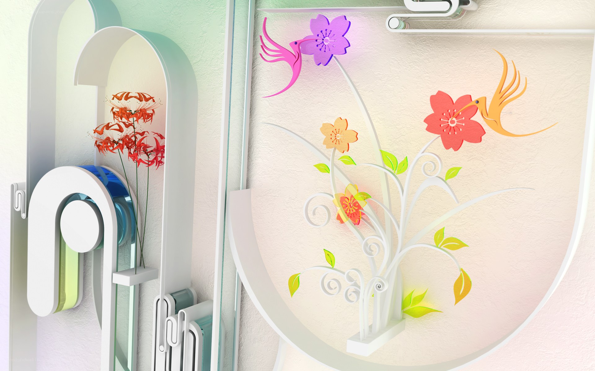 colorful floral wall art