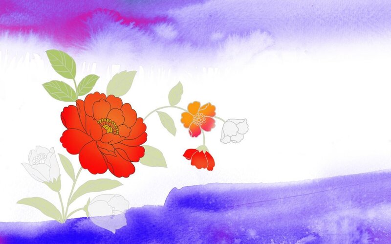 colorful floral watercolor art