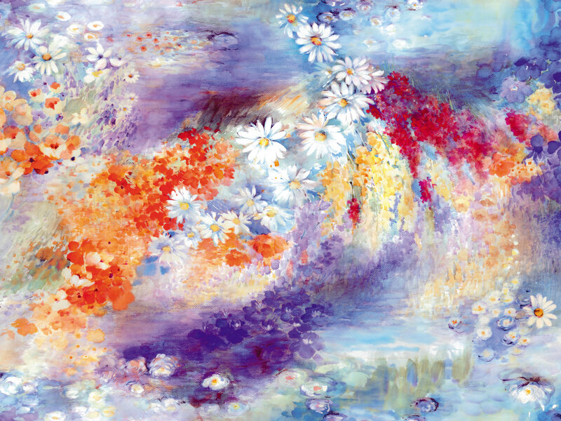 Colorful floral watercolor painting