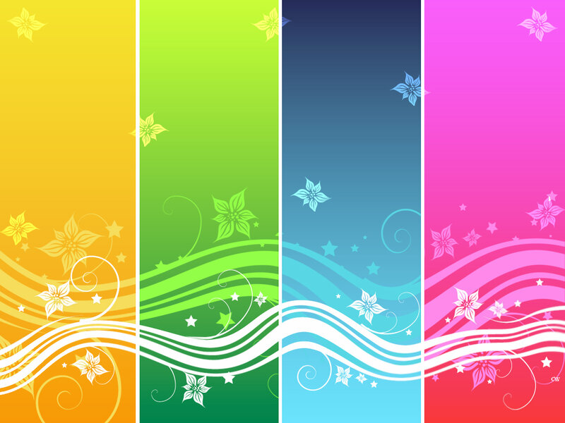colorful floral wave design