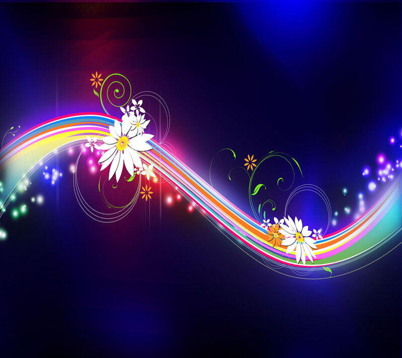 Colorful Floral Wave