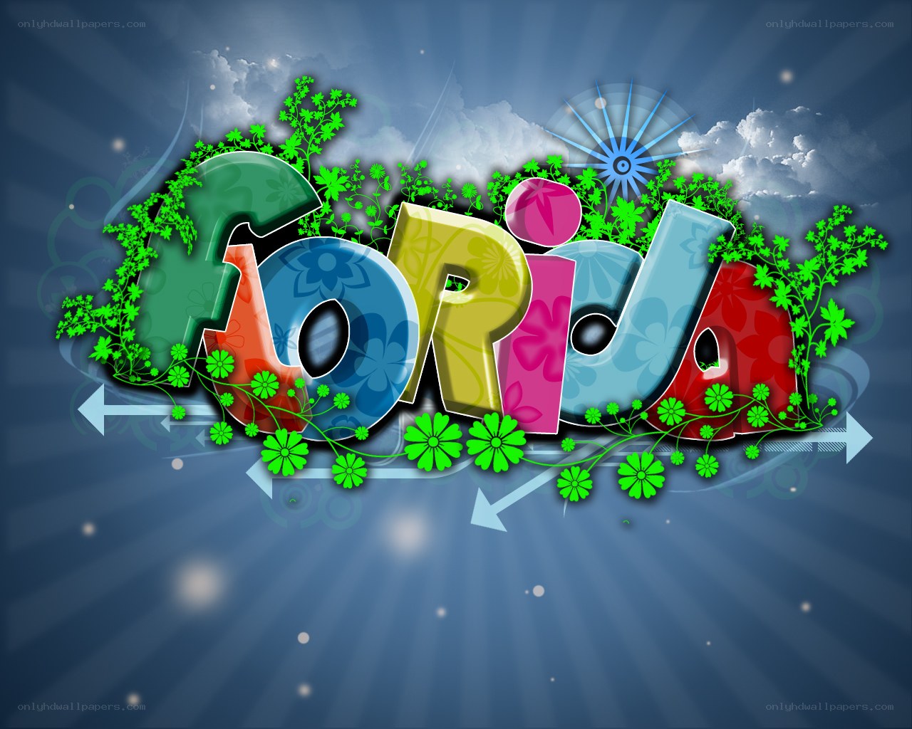 colorful florida text art