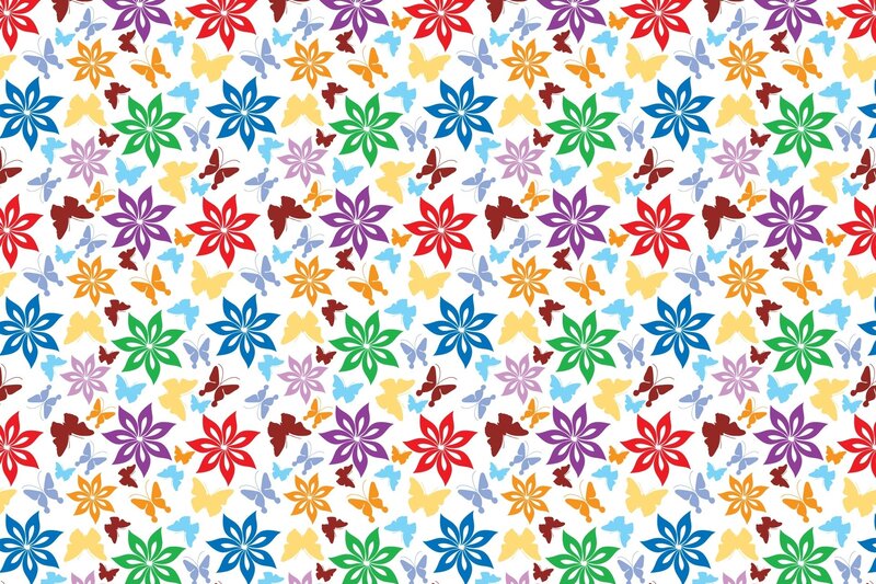 Colorful Flower and Butterfly Pattern