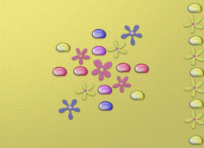 Colorful flower and gem pattern