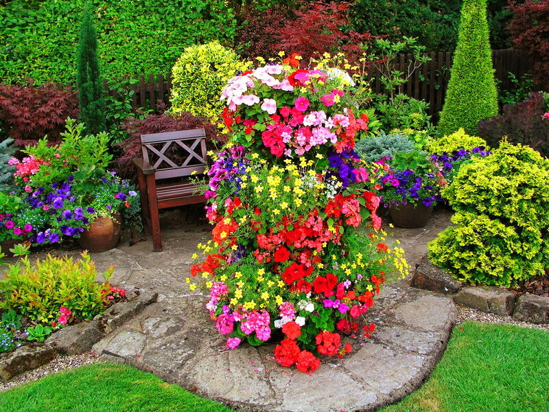 Colorful Flower Arrangement — Green, Serene