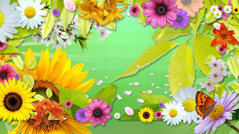 Colorful Flower Arrangement — Green