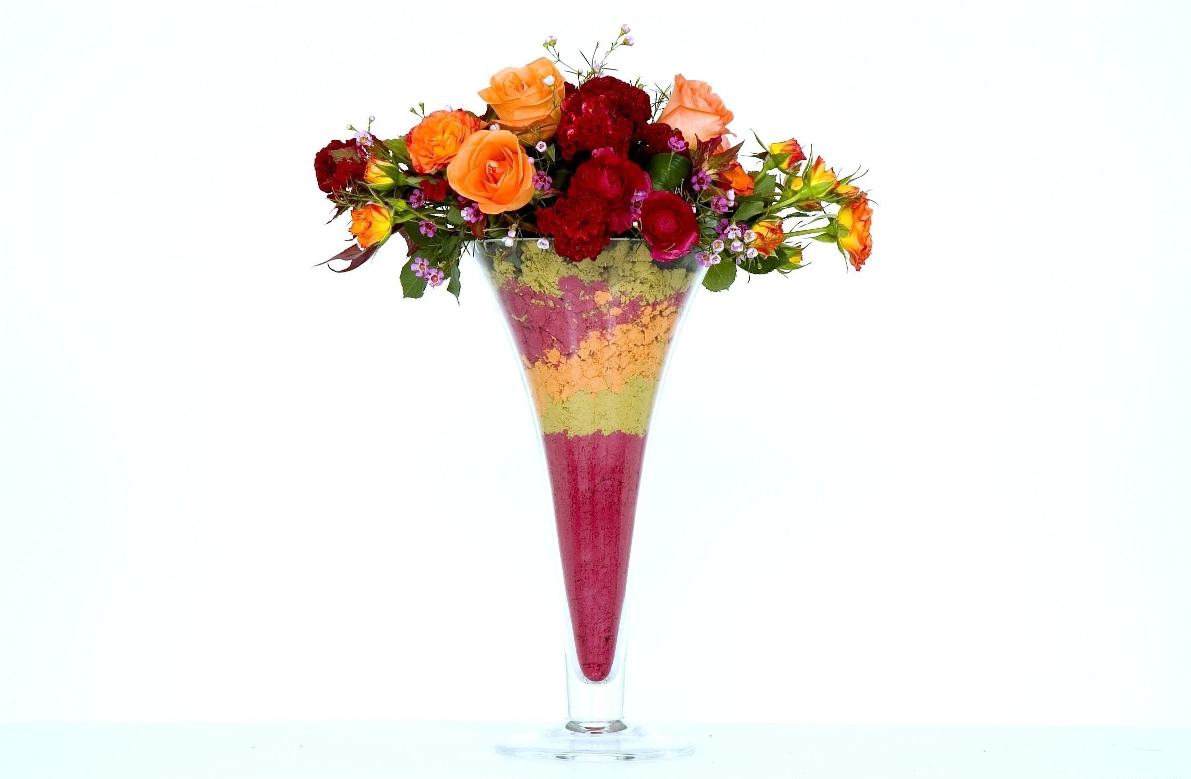 Colorful flower arrangement in vase