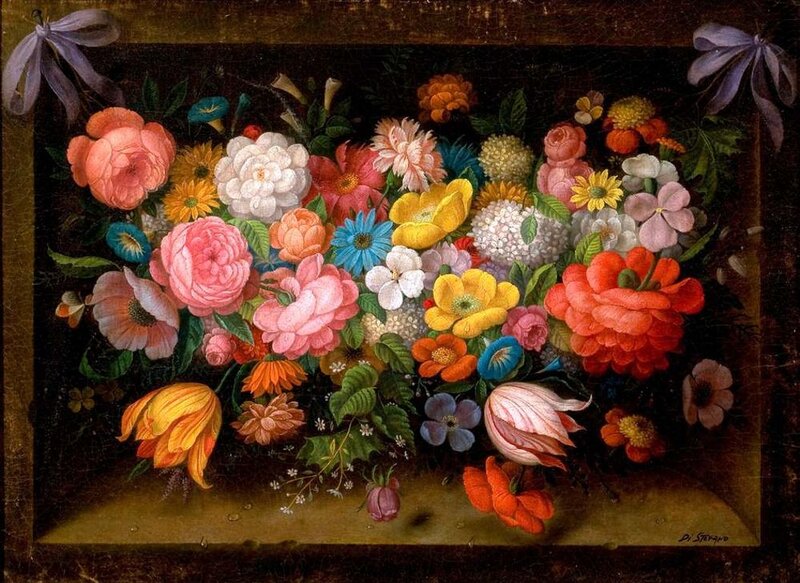 Colorful Flower Arrangement — Pink, Vibrant, Painting