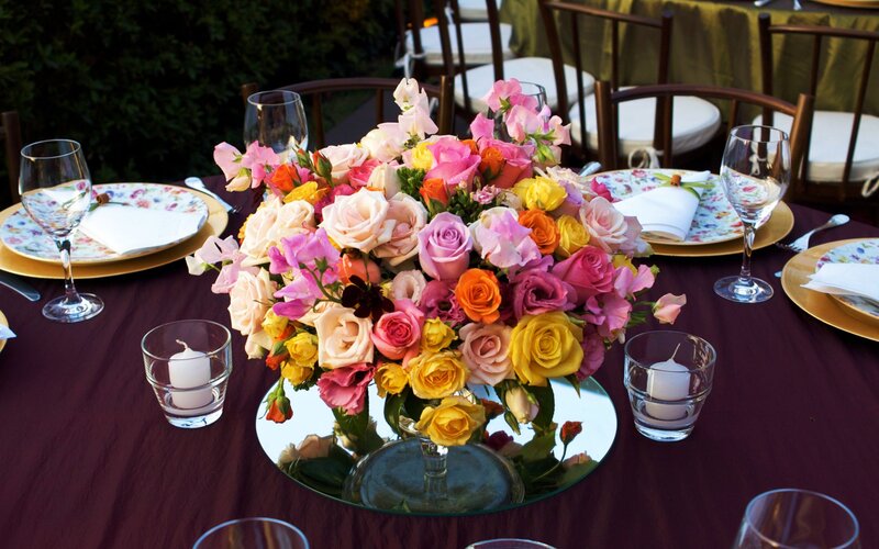 Colorful Flower Arrangement — Purple, Elegant